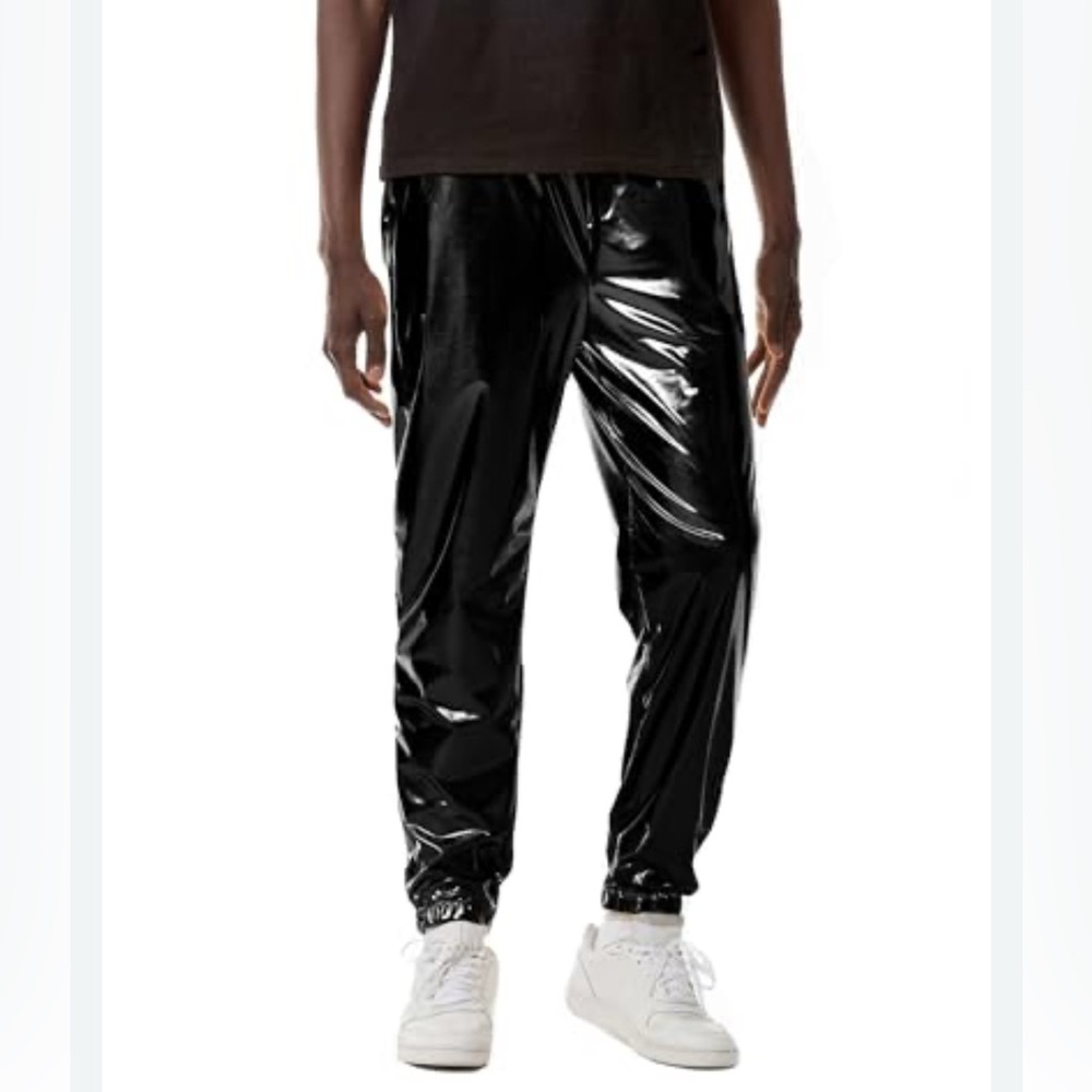 NWT  ZEROYAA Sz 32 Faux Leather Disco Night Club STRAIGHT LEG Pants